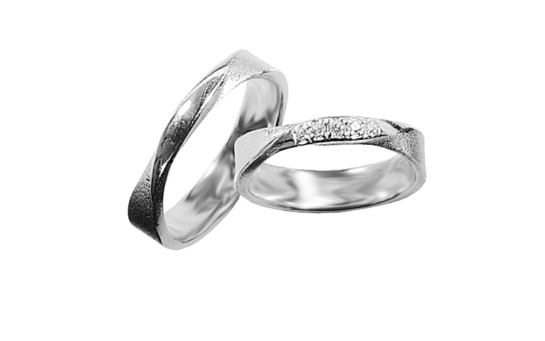 45425+45426-wedding rings, white gold 750 with brillants